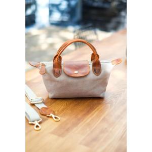 Ece - Doğal Kanvas Hakiki Deri - El Omuz Çantası